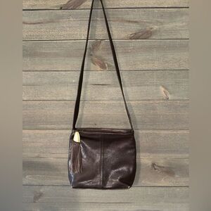 SHARIF Elegant Brown Leather Shoulder Bag